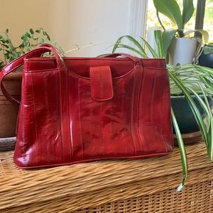 Eel skin shoulder bag